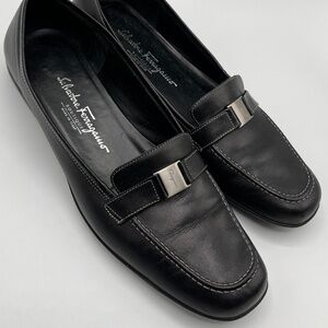 Salvatore Ferragamo Black Leather Loafers